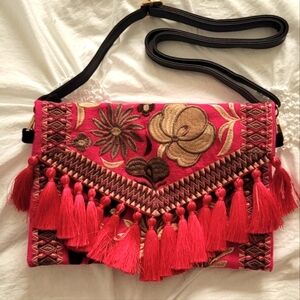 Gorgeous handmade pink floral handbag